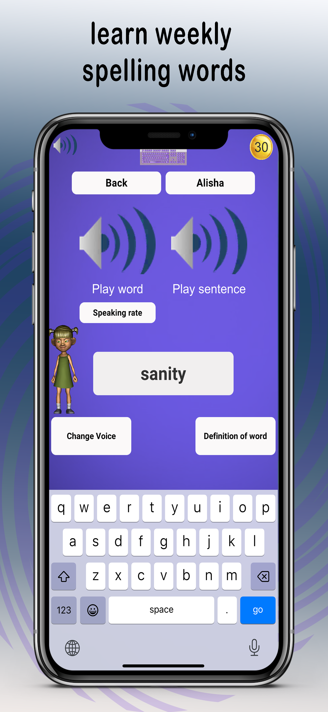 Spelling Bee Games & Tests - App di ortografia: crea i tuoi elenchi da foto di parole media 6