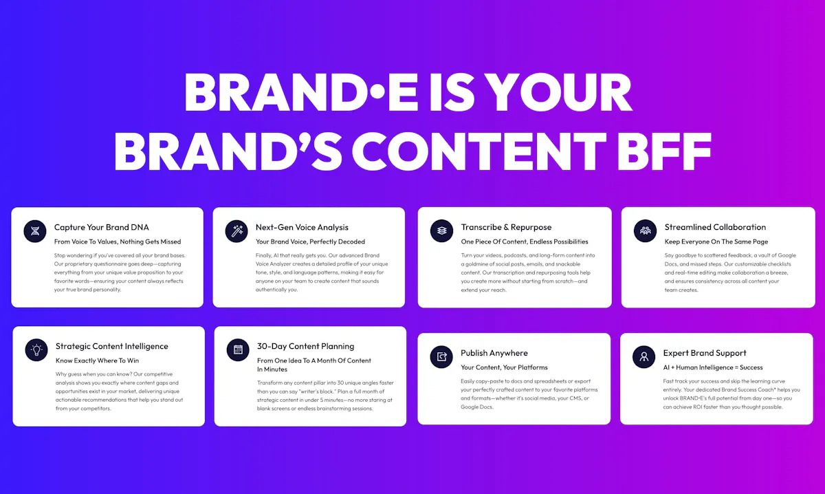 BRAND•E "Your Brand's Content BFF"