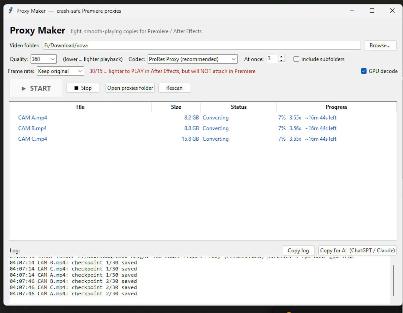 Beamline UI screenshot 4