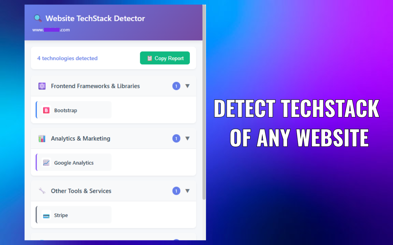 Chrome Extension: TechStack Finder gallery image