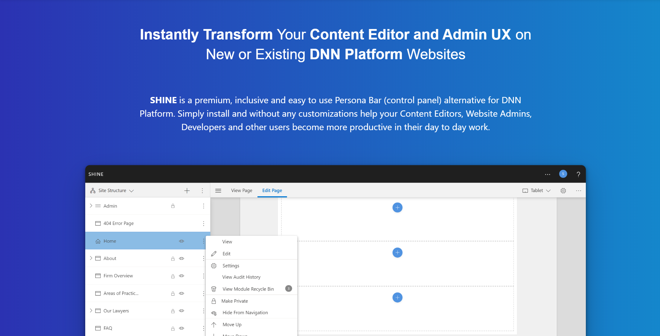 Shine for DNN Platform