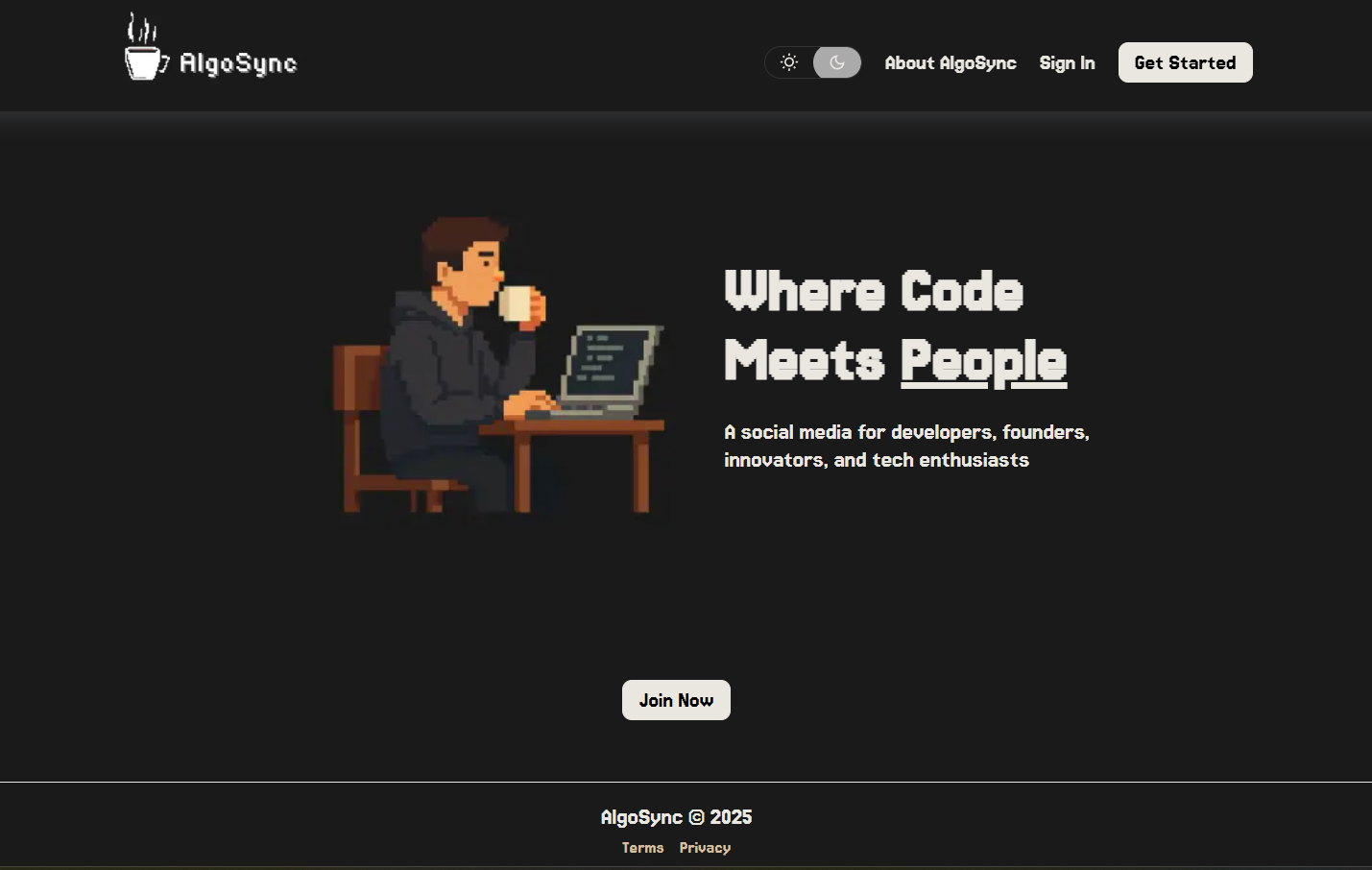 AlgoSync - Main screenshot showing features and interface
