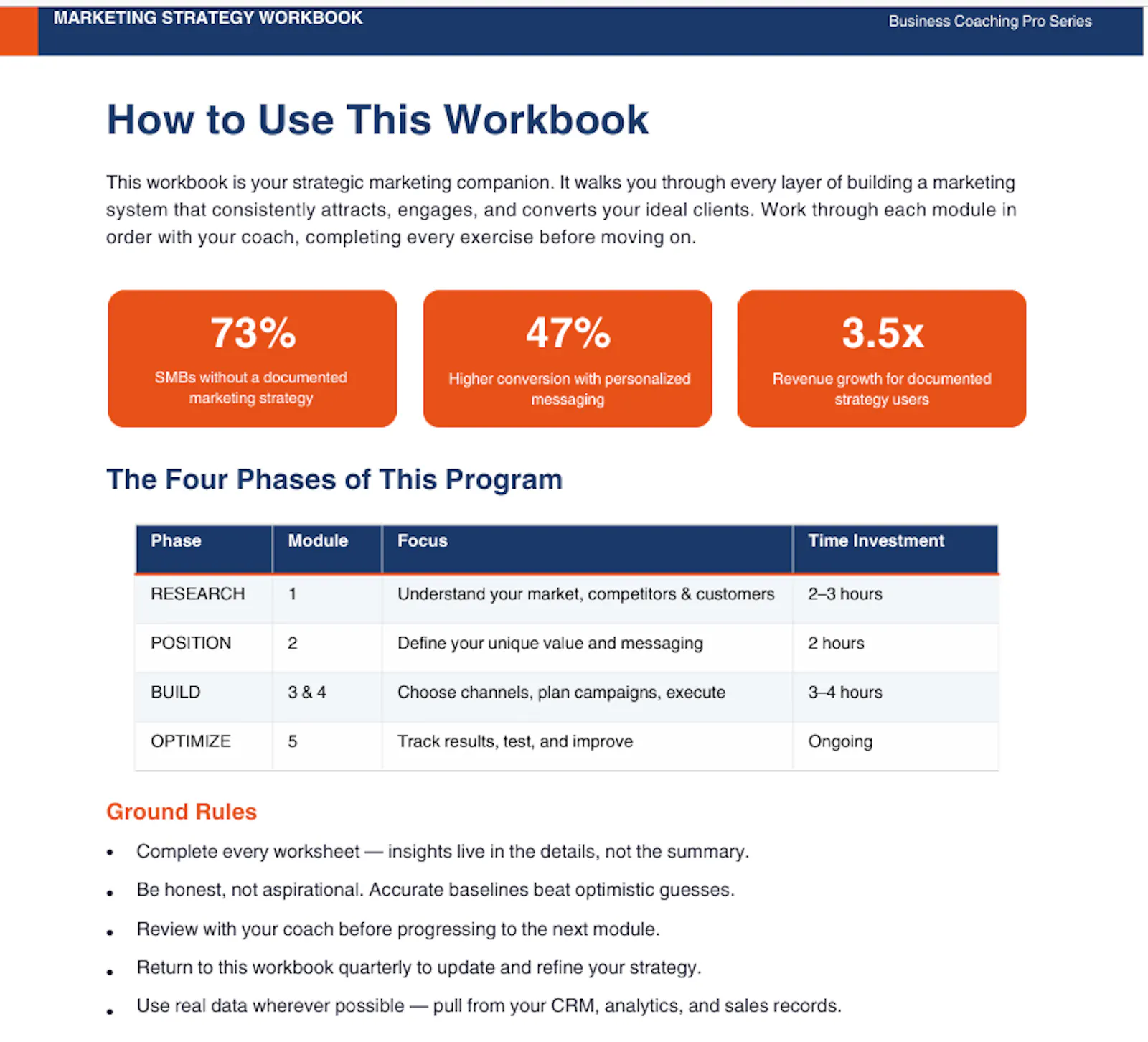 Marketing Strategy Workbook screenshot 1