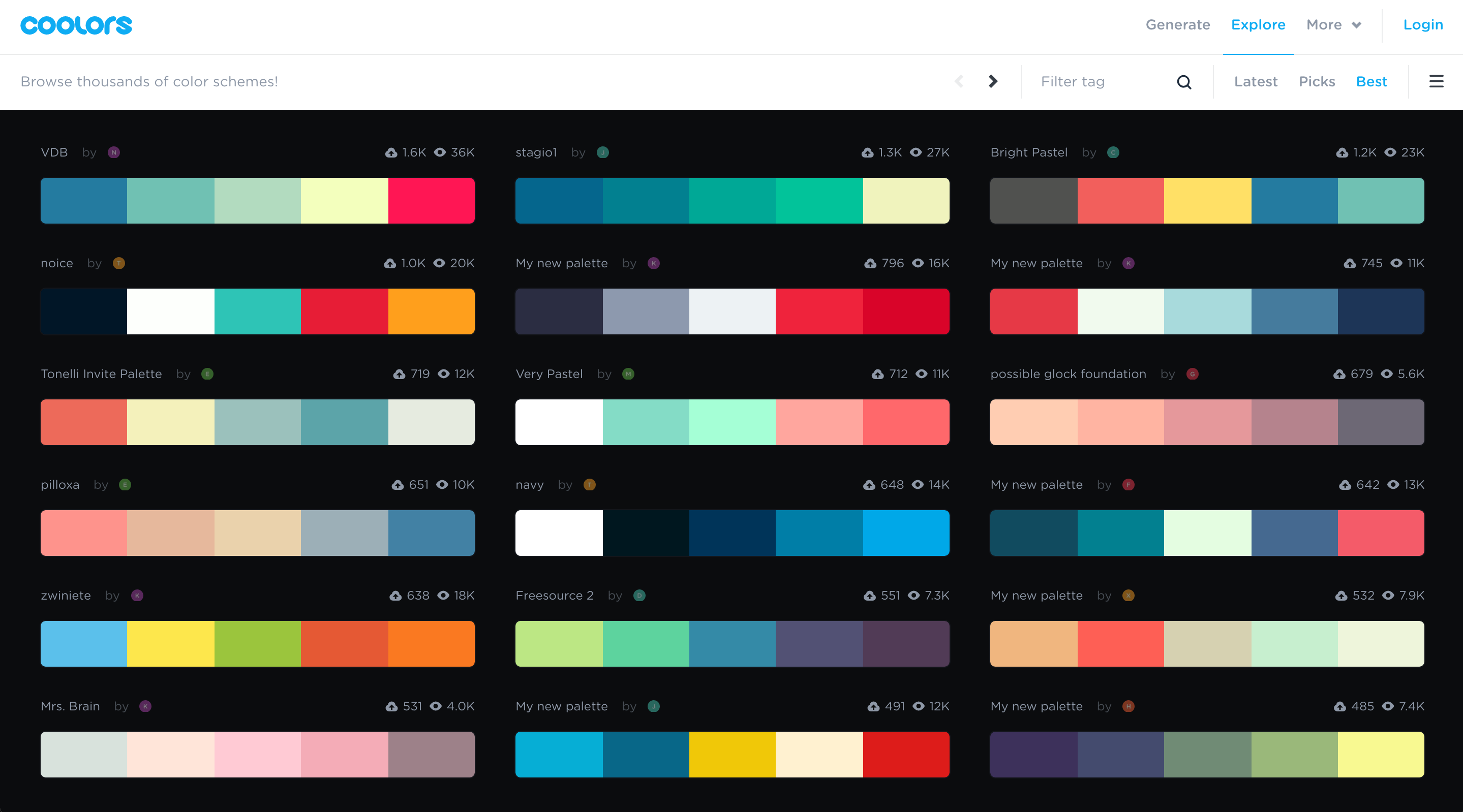 Coolors - Super Fast Color Schemes Generator For Cool Designers ...