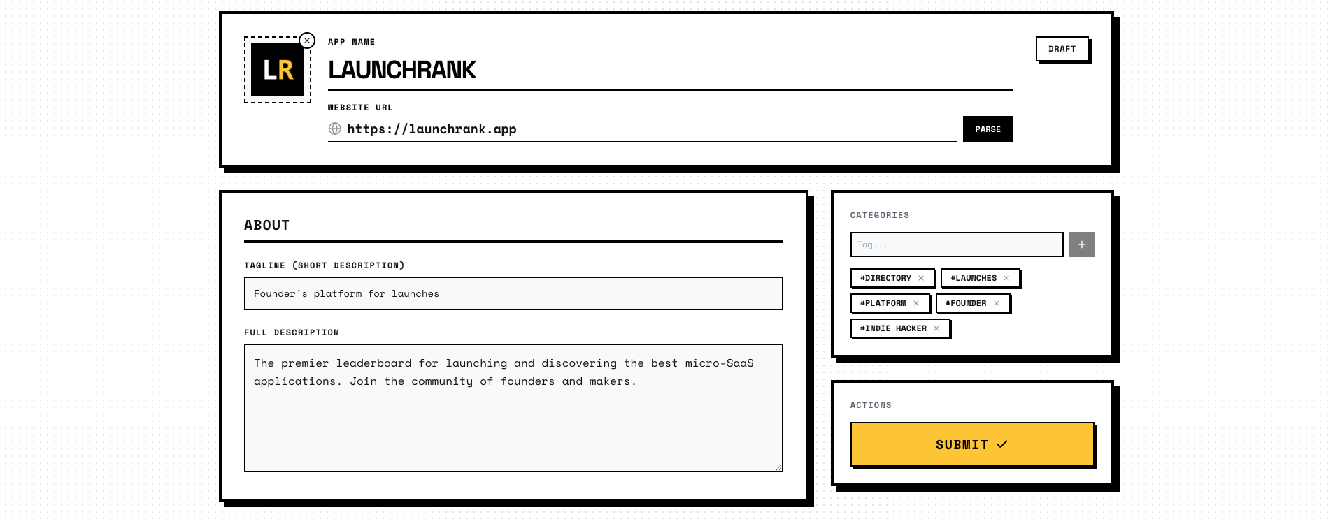 LaunchRank - Screenshot 2 showing product features and functionality