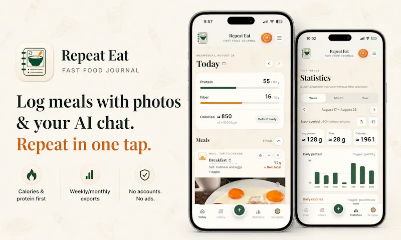 Repeat Eat: Calorie Counter screenshot 1