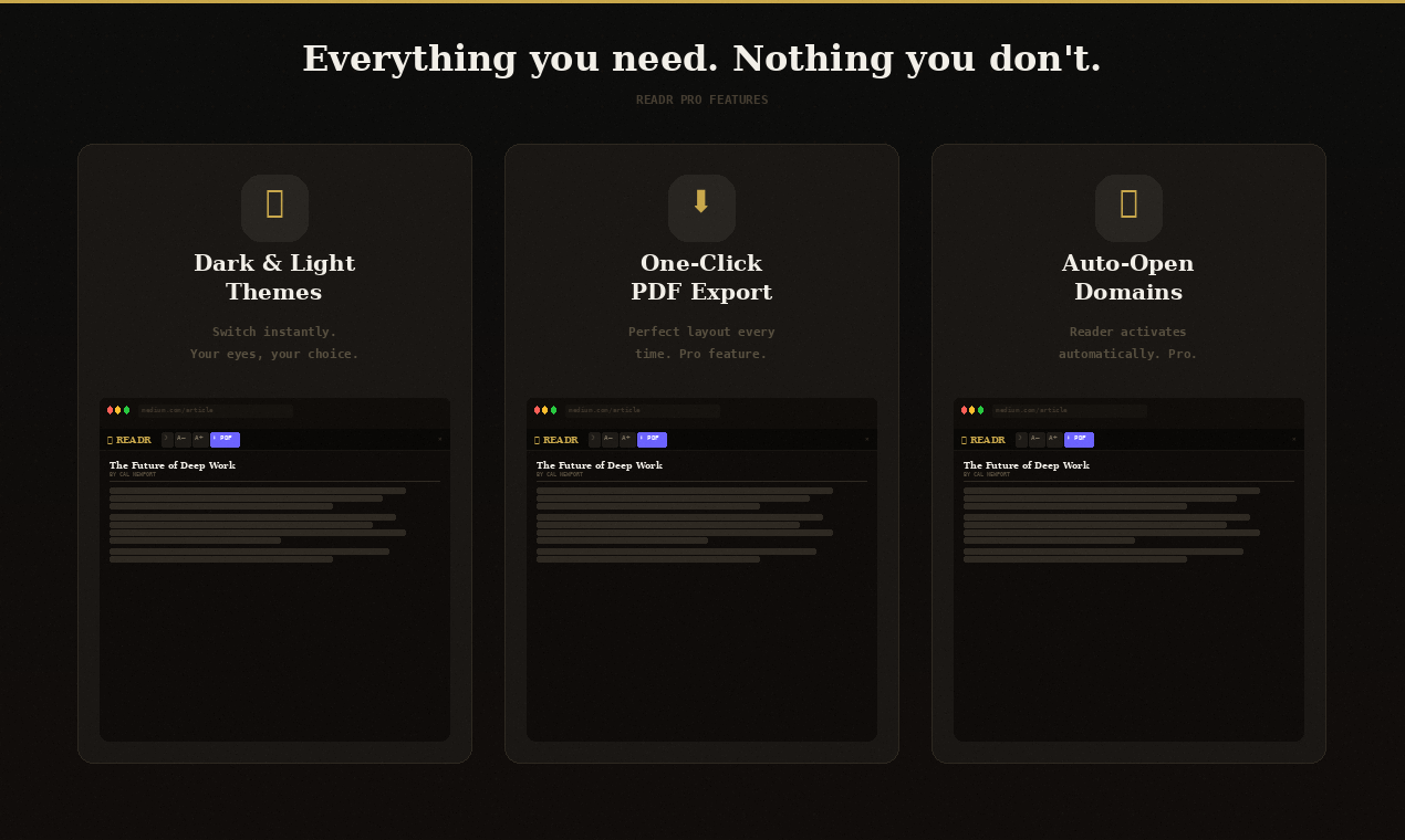 READR - Screenshot 5 showing product features and functionality