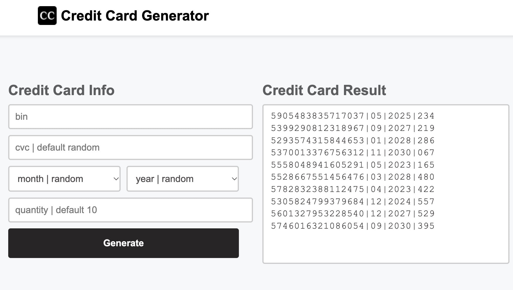 credit card generator gallery image