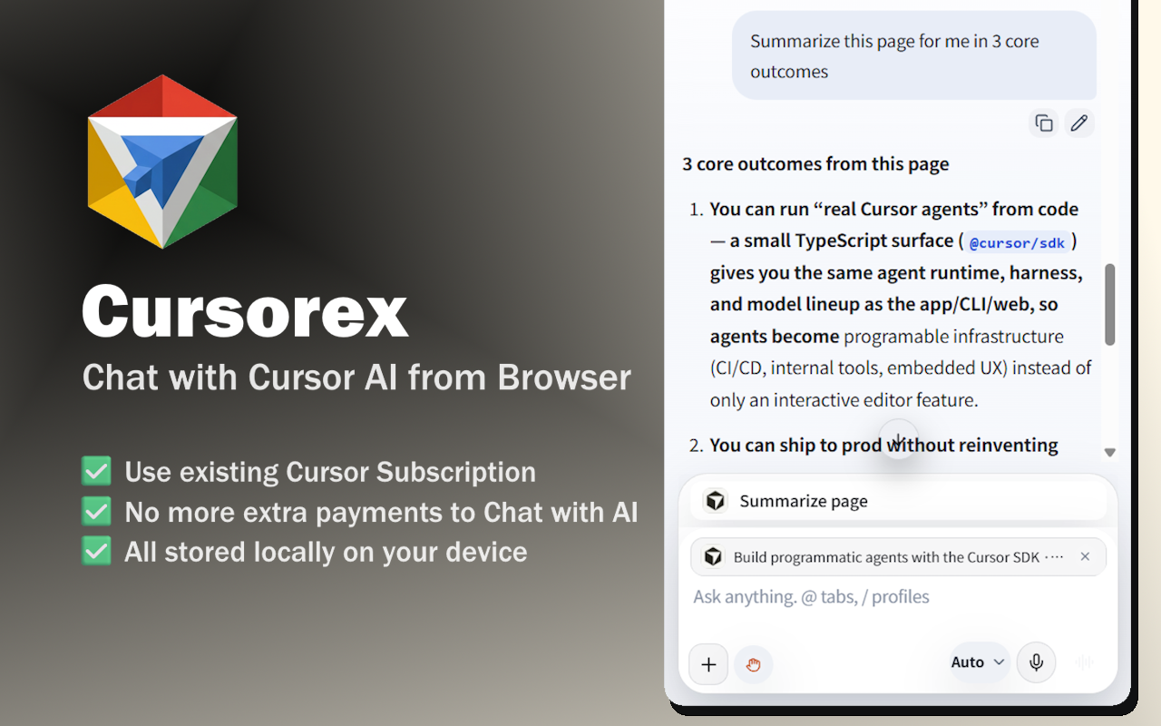 Cursorex - Cursor Chat in Browser gallery image