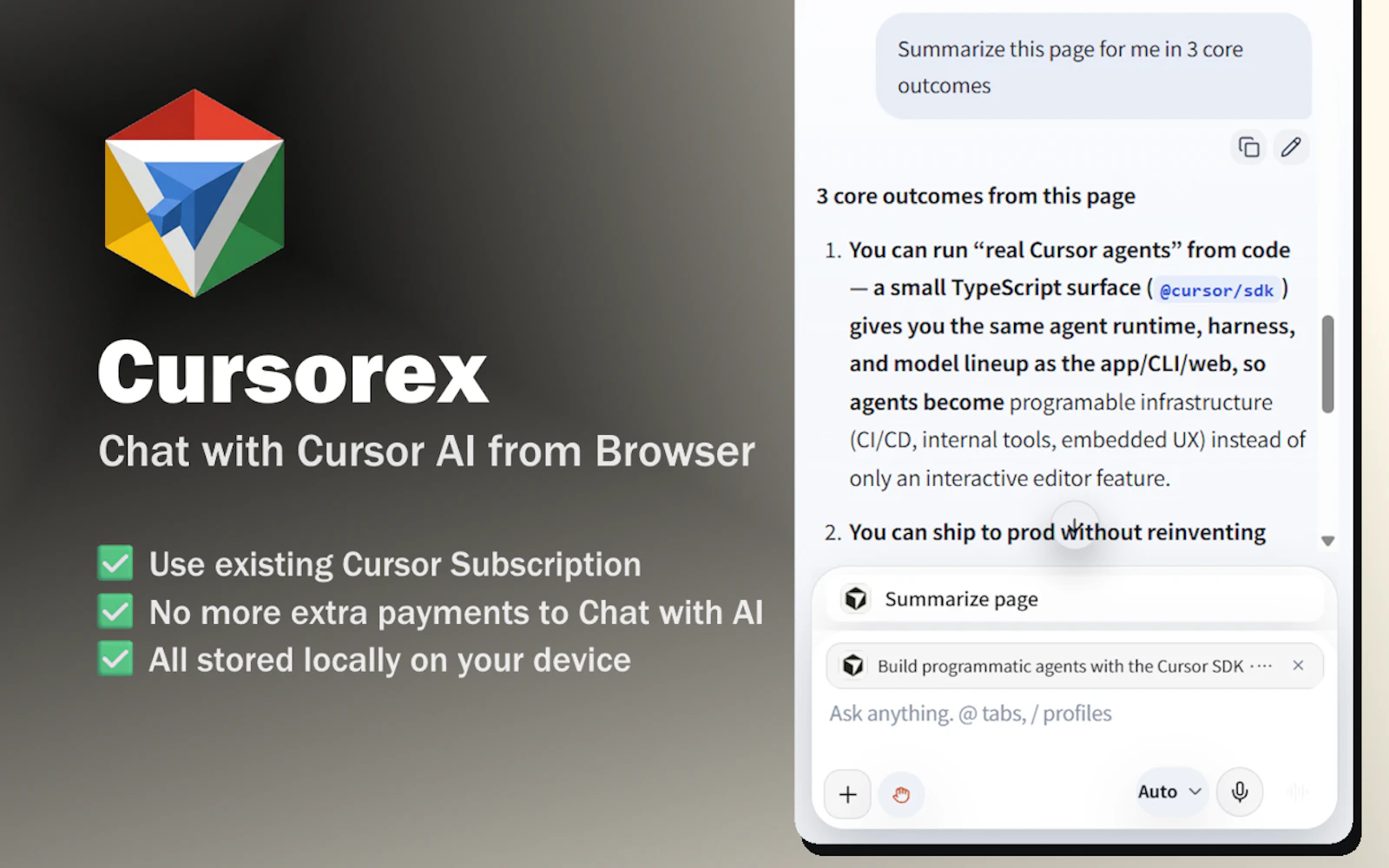 Cursorex - Cursor Chat in Browser screenshot 2