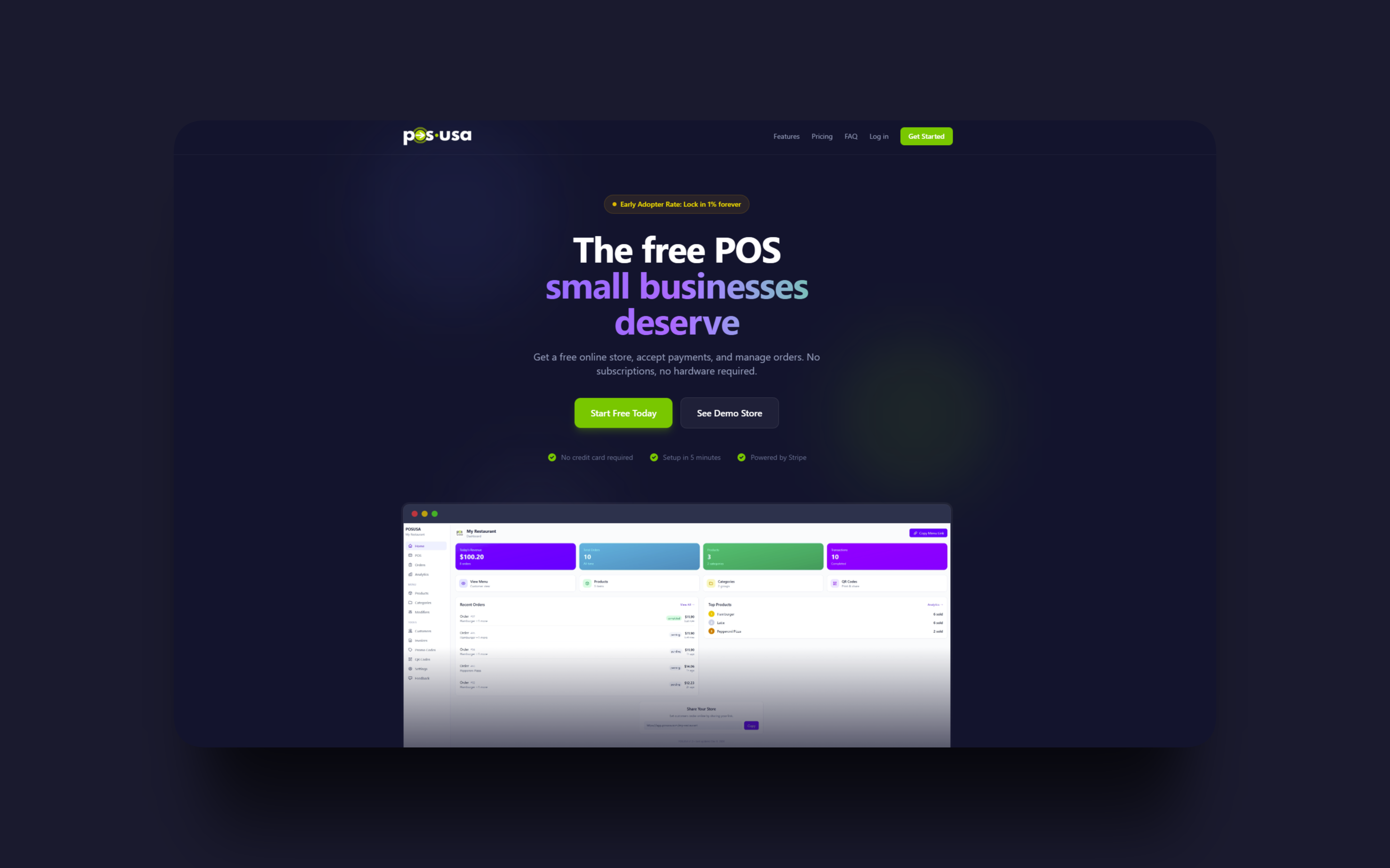 POS USA - Main product screenshot demonstrating key features and user interface