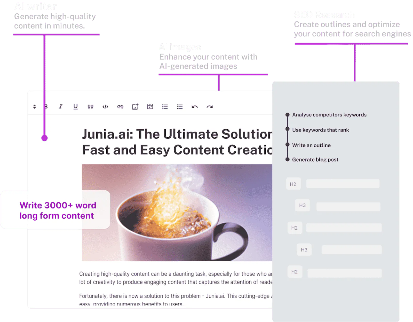 Junia AI for SEO screenshot 1