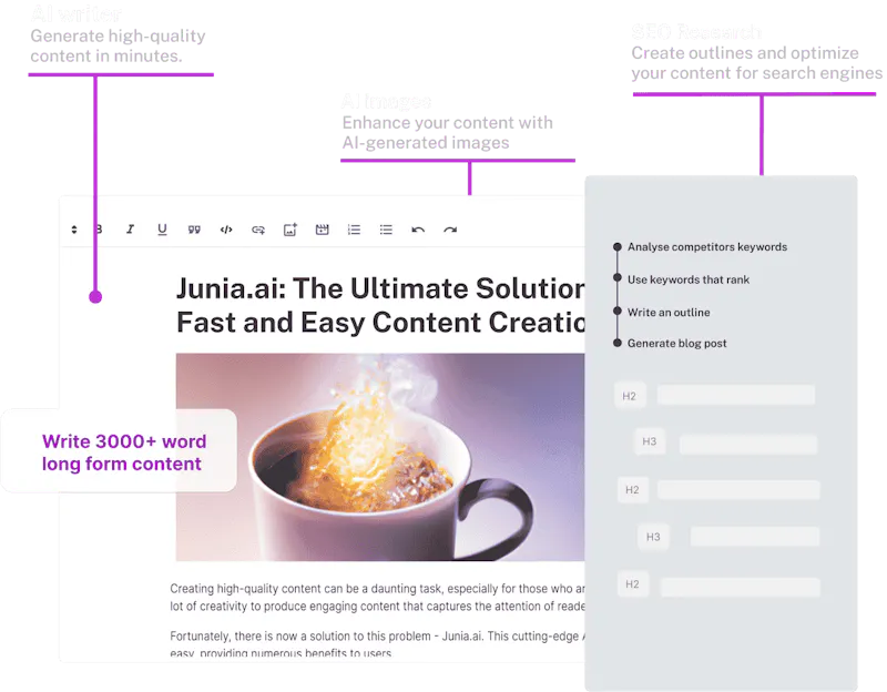 Junia AI for SEO screenshot 1