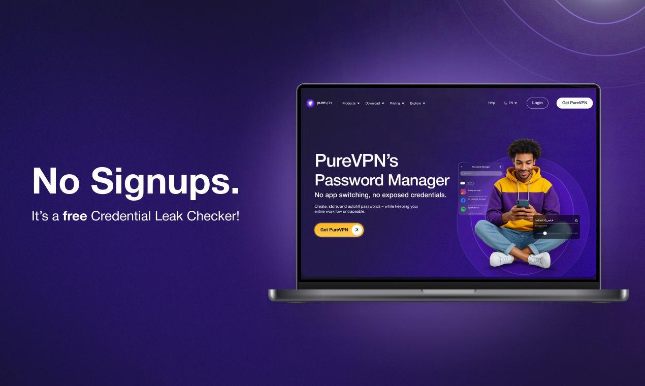 Purevpn- 무료 자격 증명 누출 검사기! - 자격 증명이 무료로 위험에 처해 있는지 확인하십시오. 미디어 2
