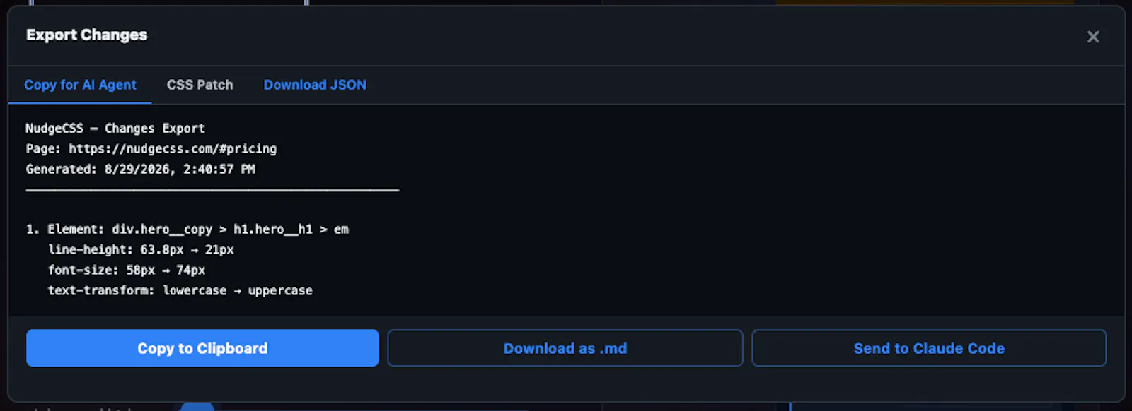 NudgeCSS screenshot 4