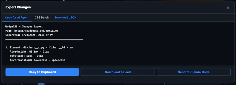 NudgeCSS screenshot 4