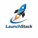 LaunchStack - Product Hunt launch logo and brand identity