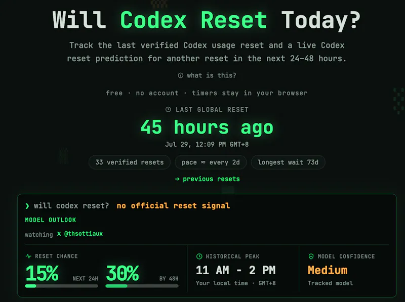Codex Reset screenshot 2