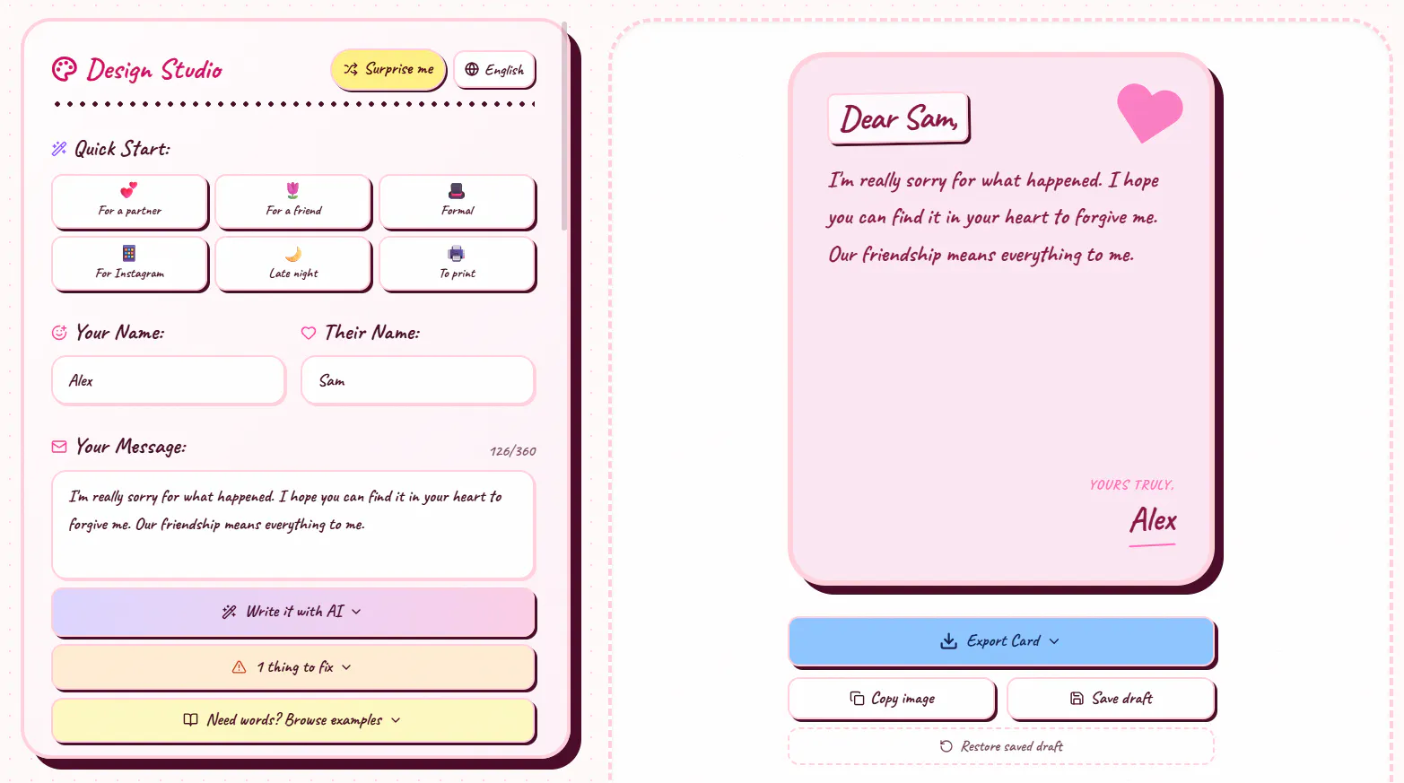 SorryCard gallery image