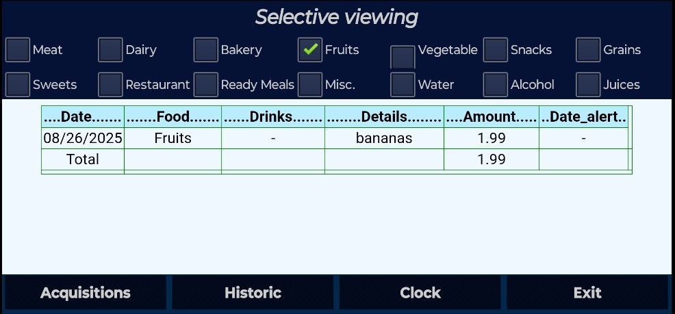 Mídia 4 de Food & Drinks - The app allows recording of all food and beverage purchases.