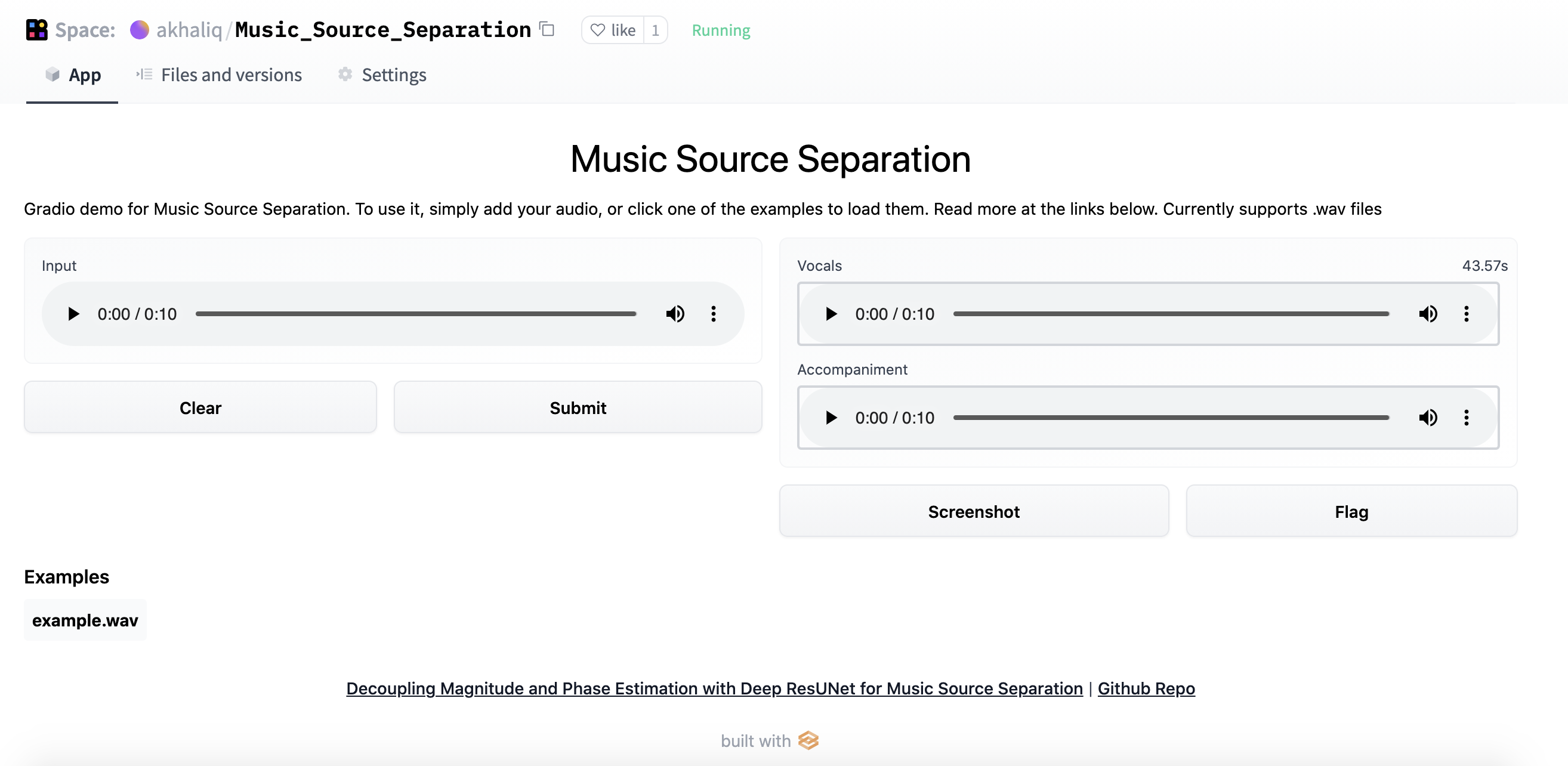 Music Source Separation gallery image