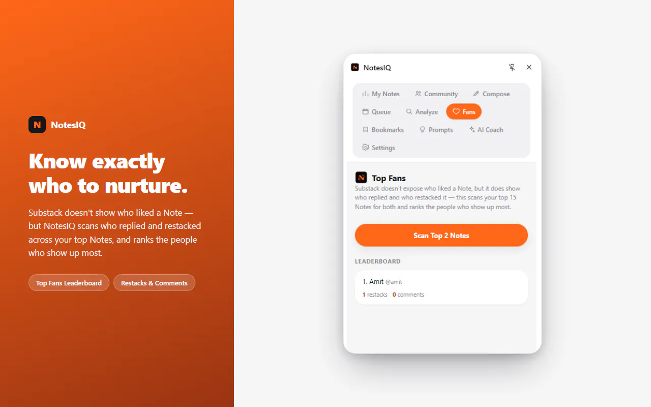 NotesIQ - Substack Notes Analytics  gallery image