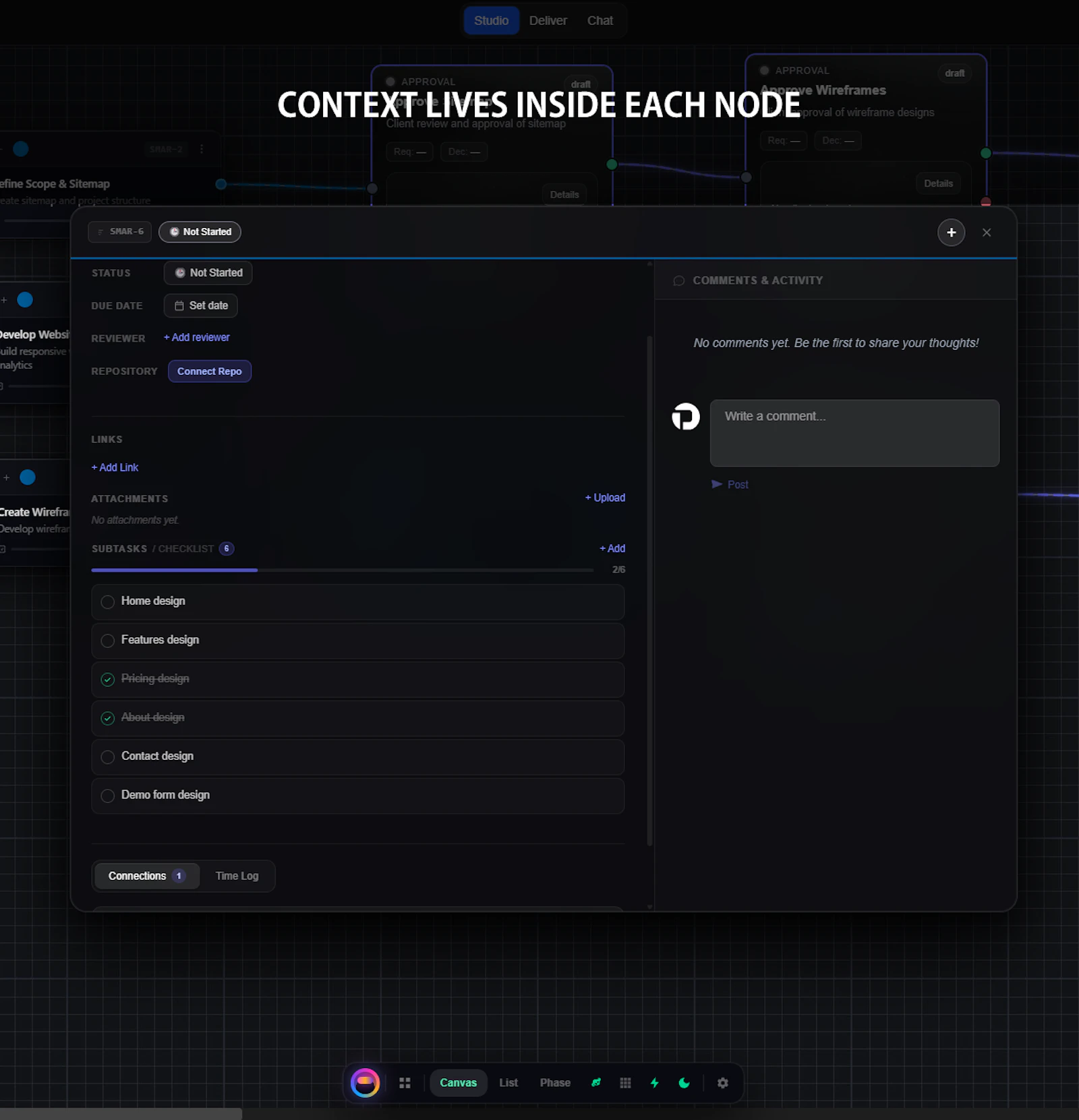 Plannex, Visual Project Canvas screenshot 2