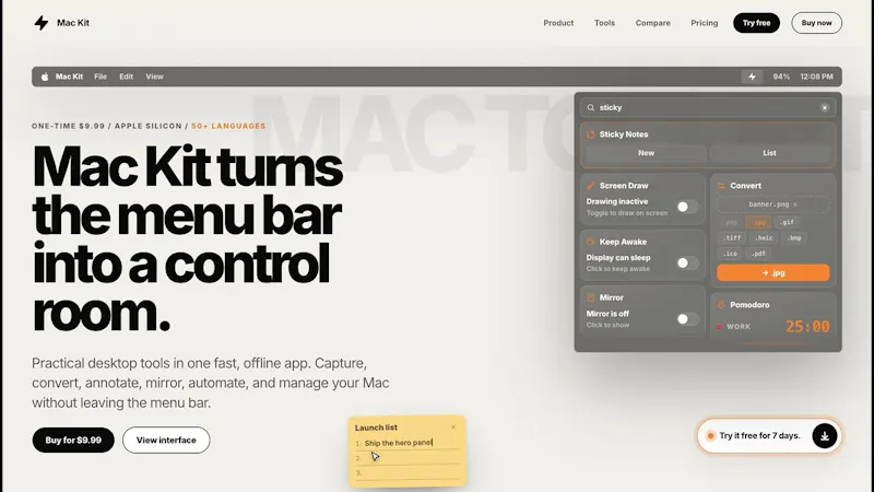 Mac Kit screenshot 1 (video preview)