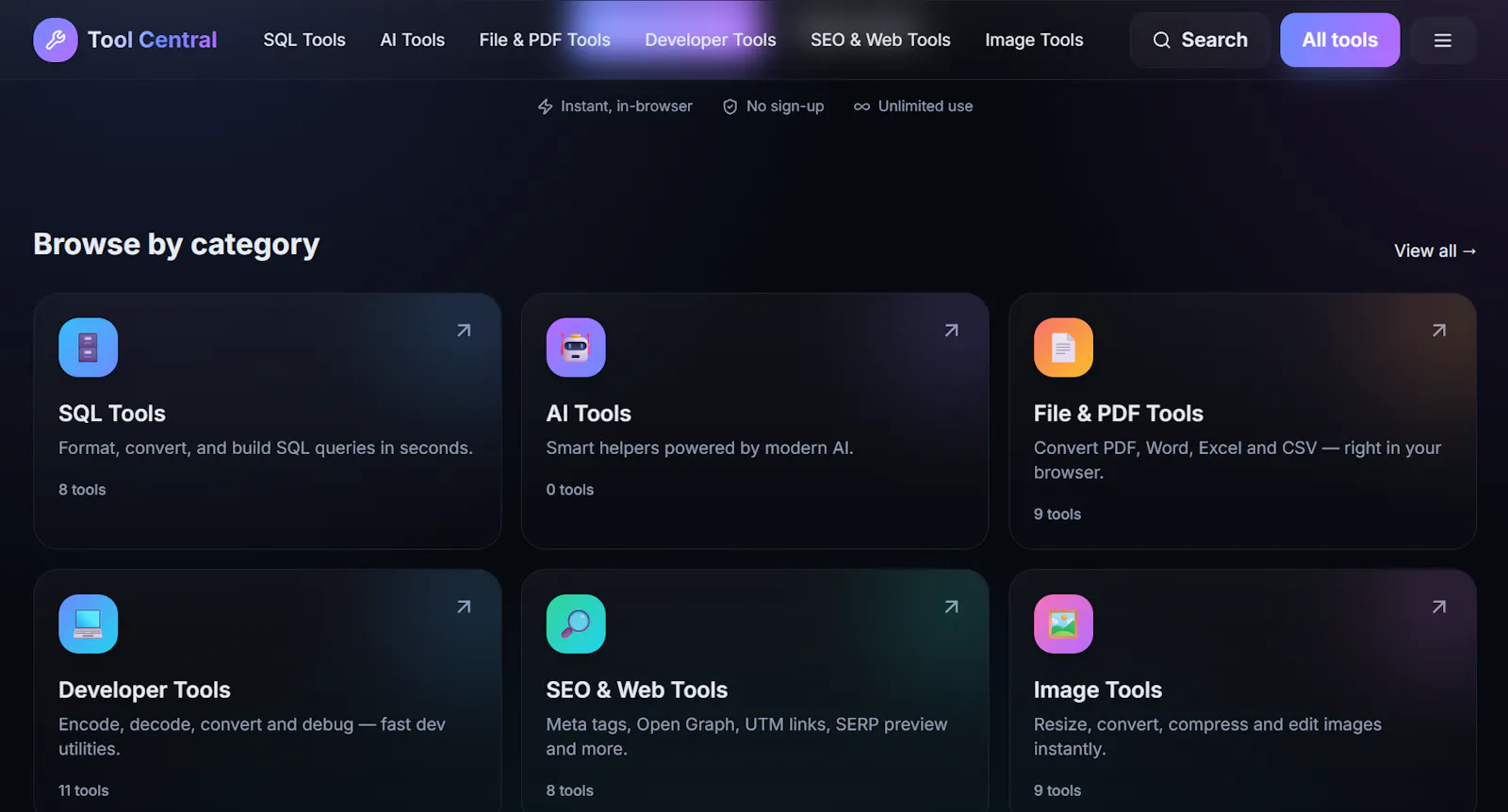 Tool Central screenshot 1