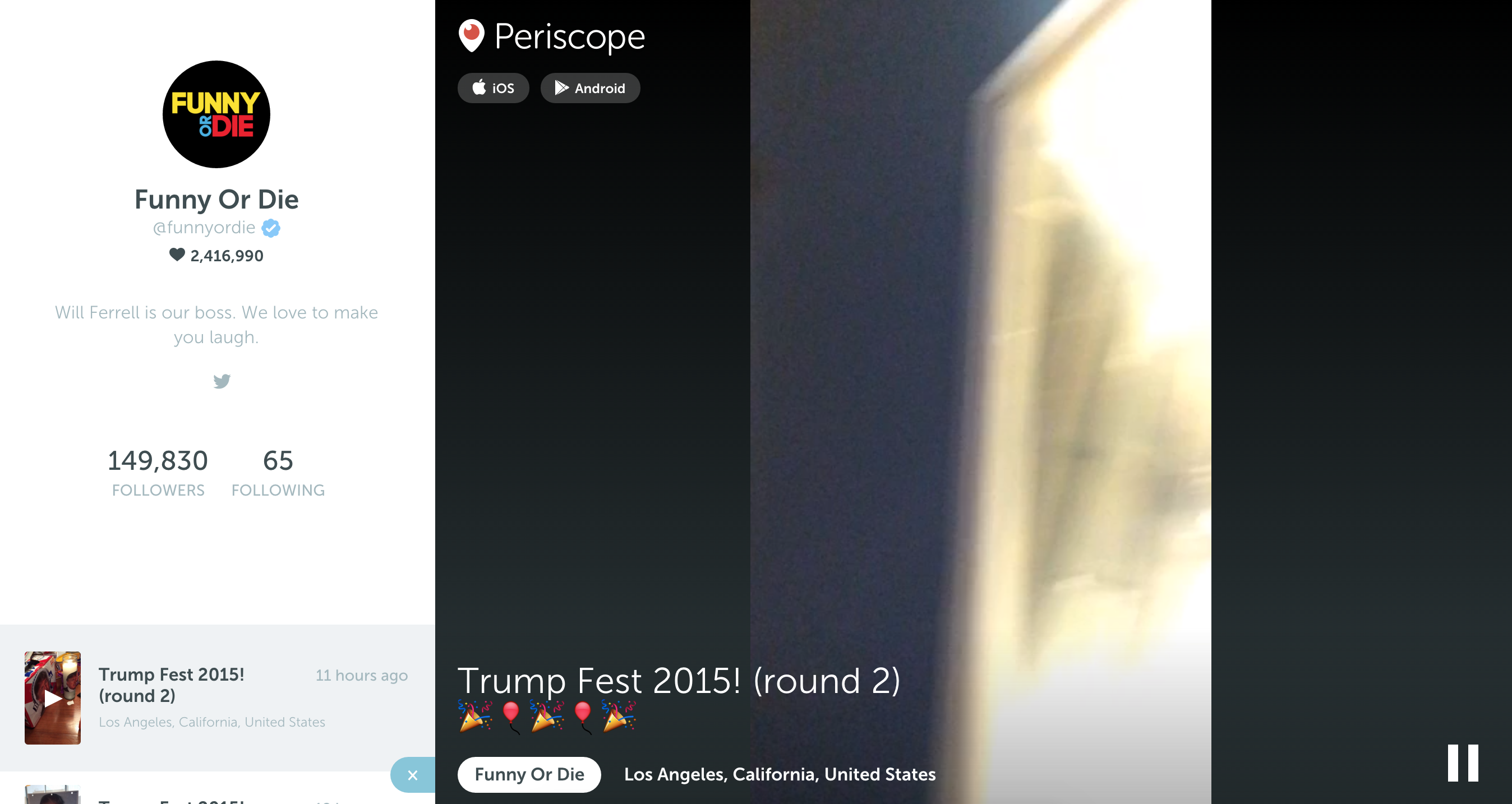 Periscope Profiles on Web gallery image