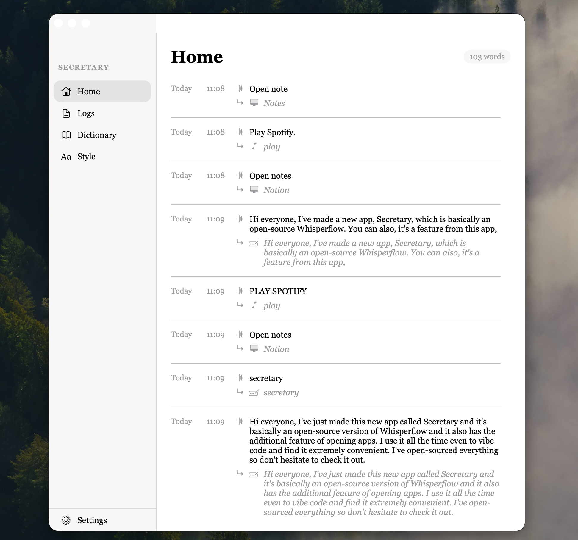 Secretary - Main product screenshot demonstrating key features and user interface