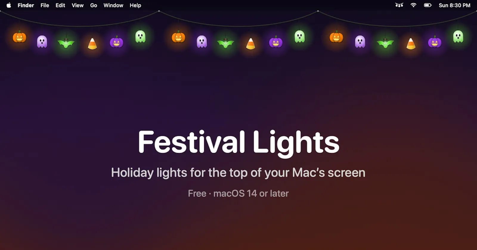 Festival Lights · Holiday lights for Mac screenshot 1