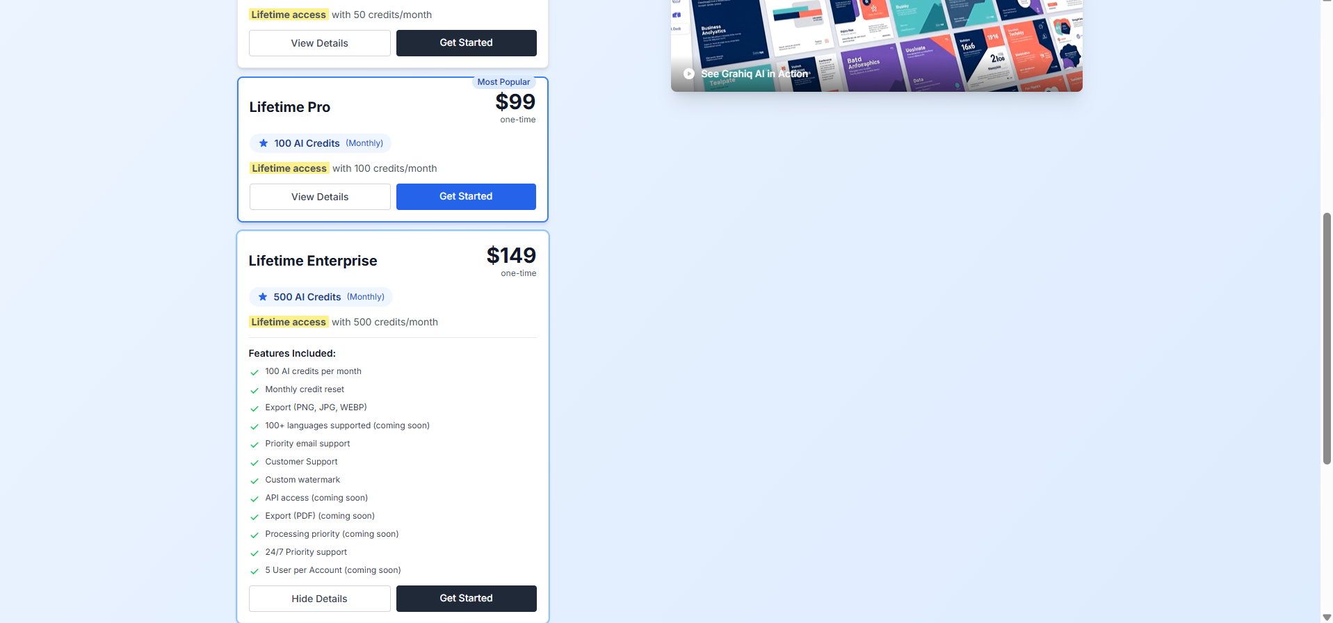 Grahiq AI - Screenshot 2 showing product features and functionality