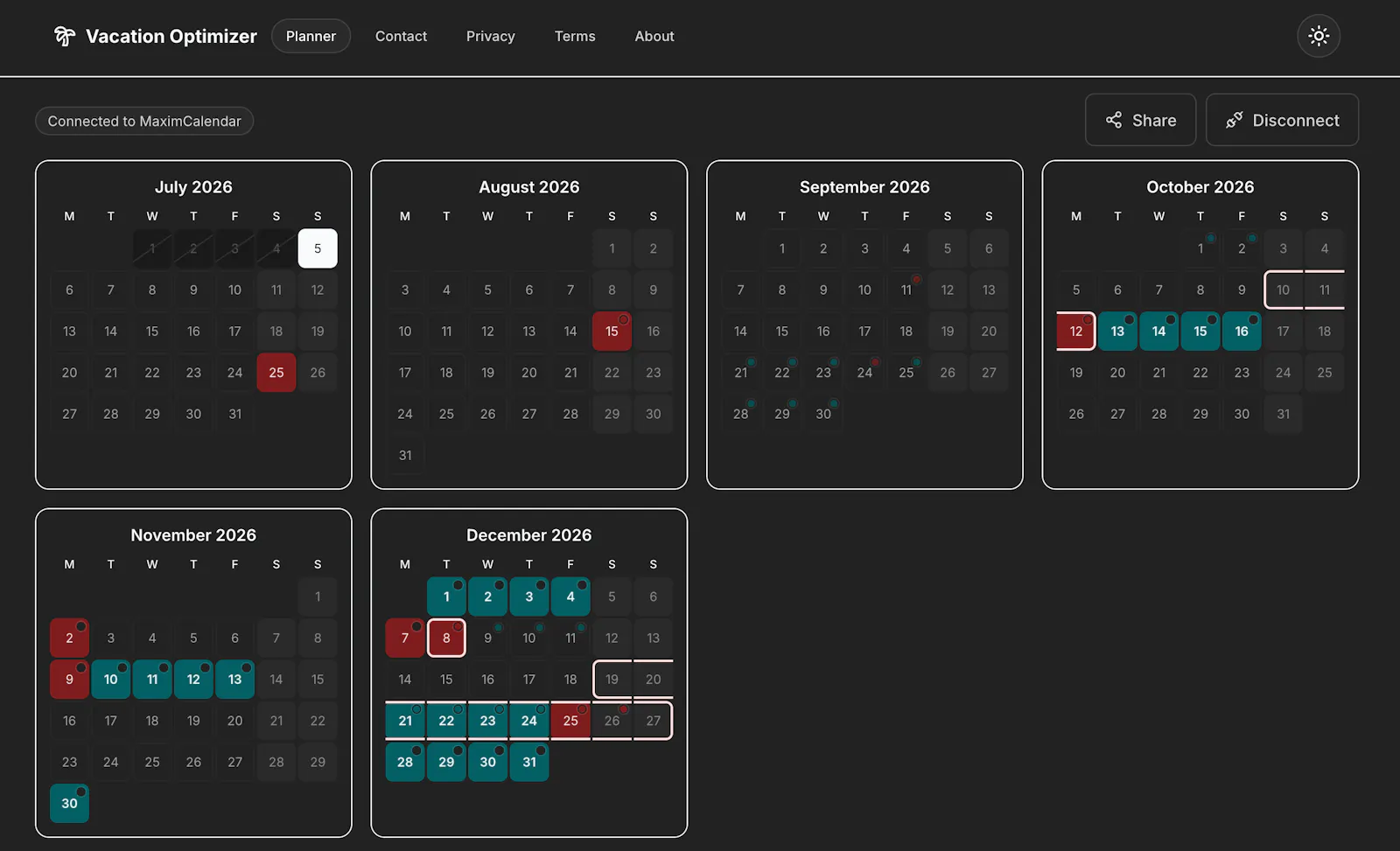 Vacation Optimizer screenshot 4