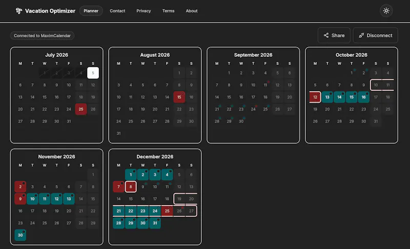 Vacation Optimizer screenshot 4