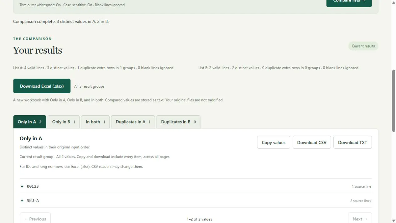 Compare Two Lists gallery image