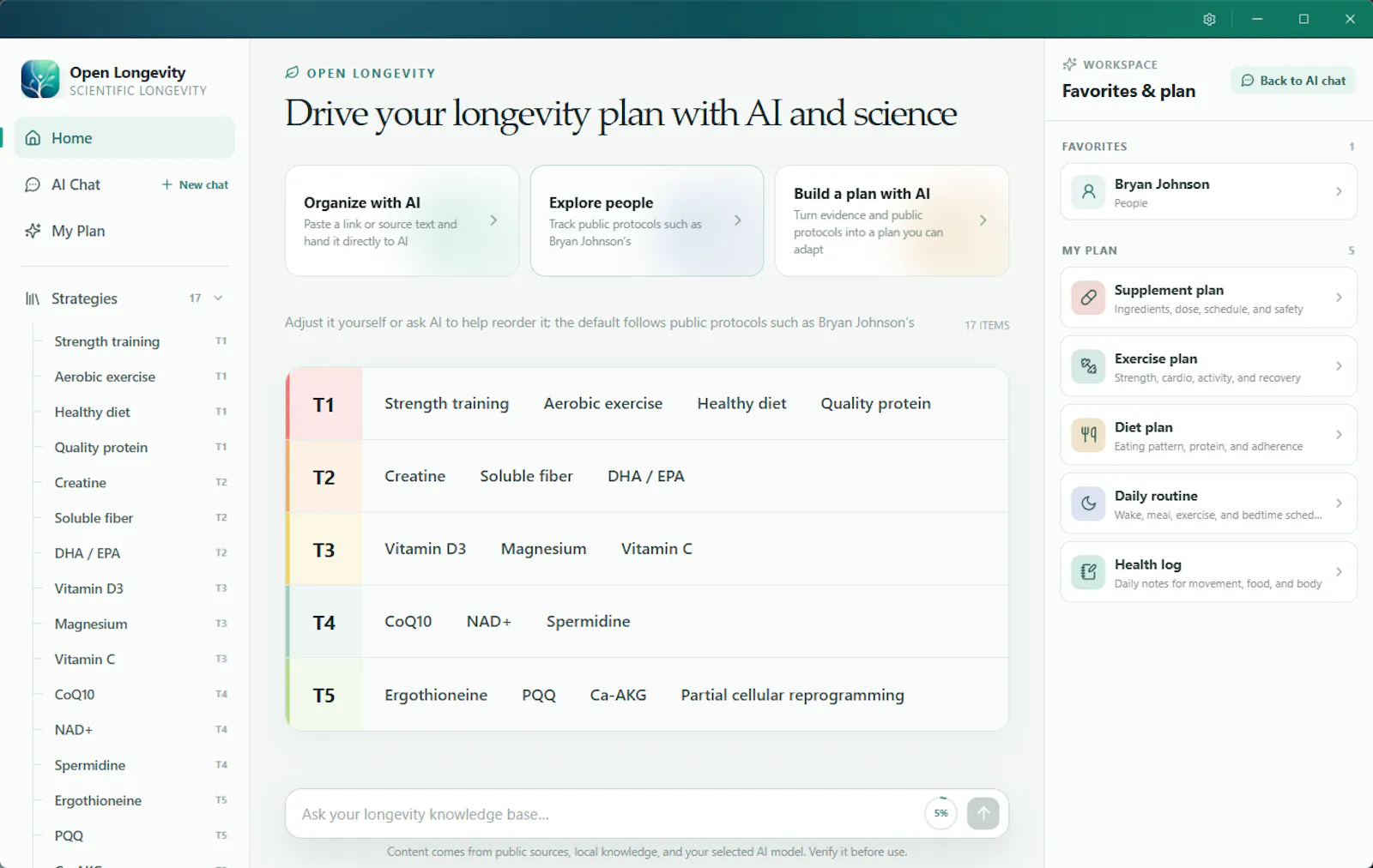 OpenLongevity screenshot 3