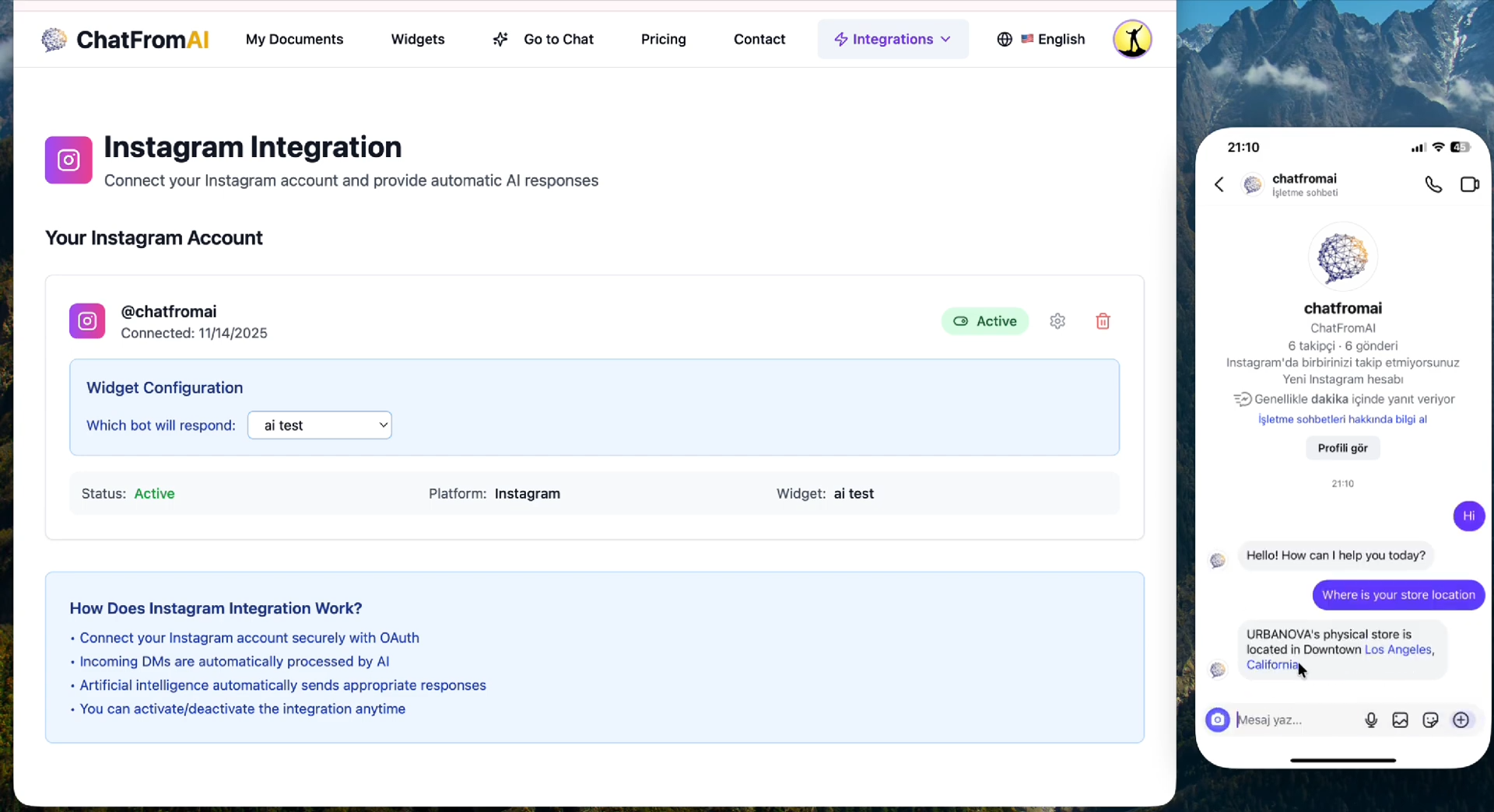 ChatfromAI – Instagram AI DM Bot - Screenshot 2 showing product features and functionality