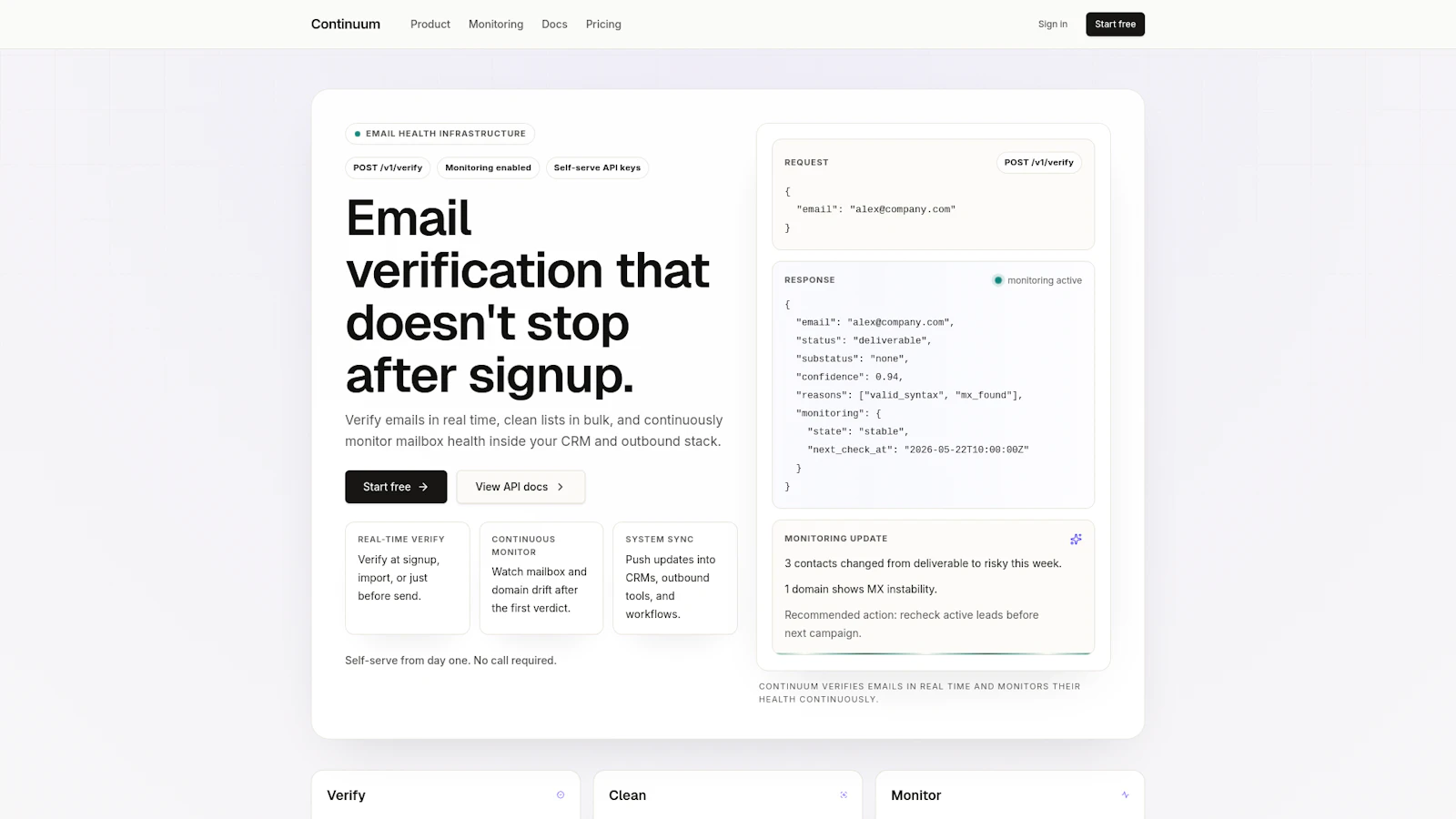 Continuum API screenshot 1