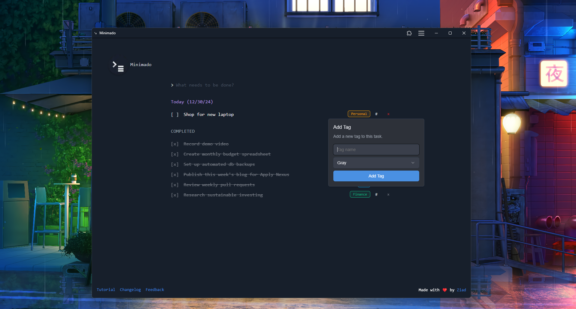 Minimizzato - Task Manager minimalista con funzionalità di comando media 4