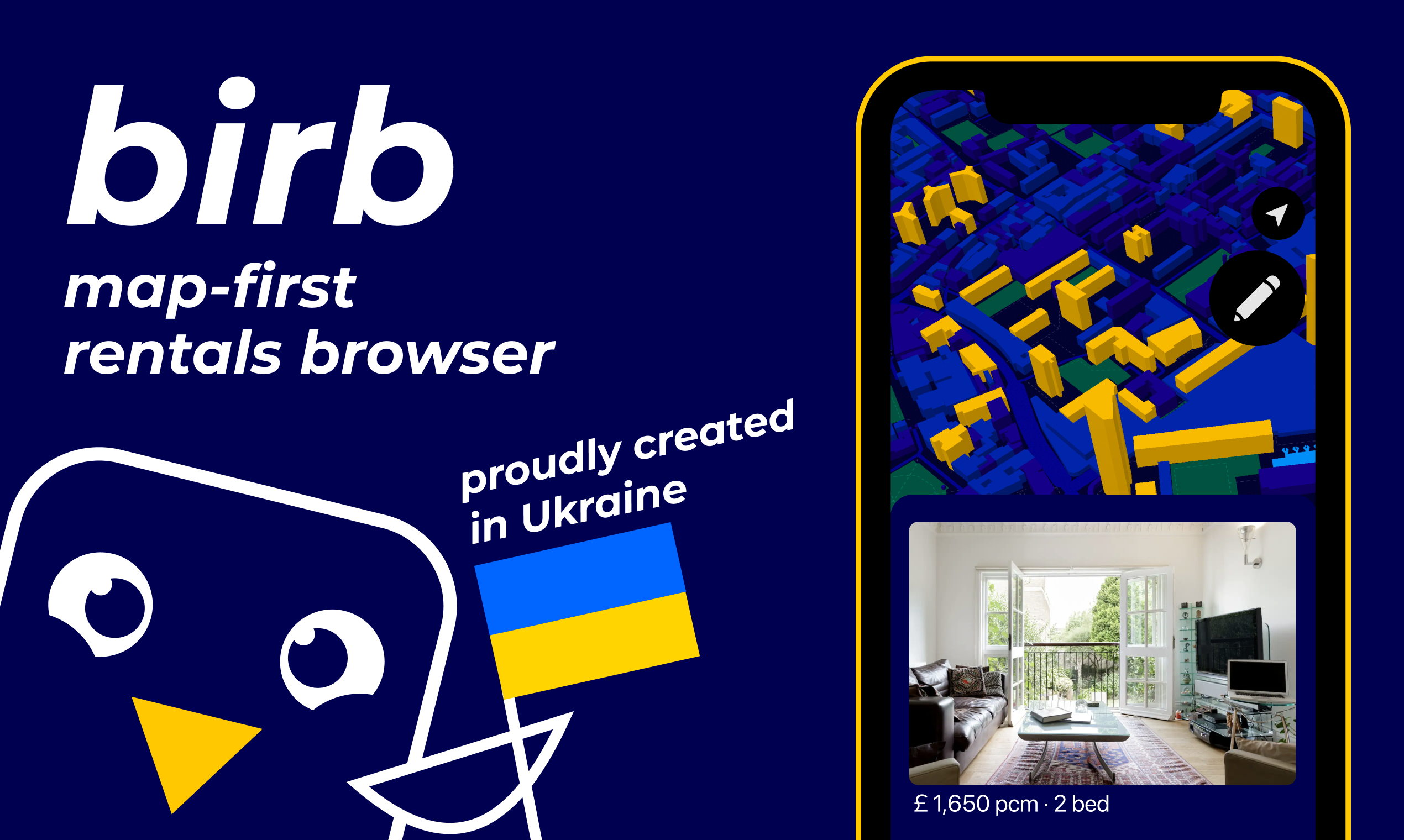 birb - Map-first iOS rentals browser in London media 2
