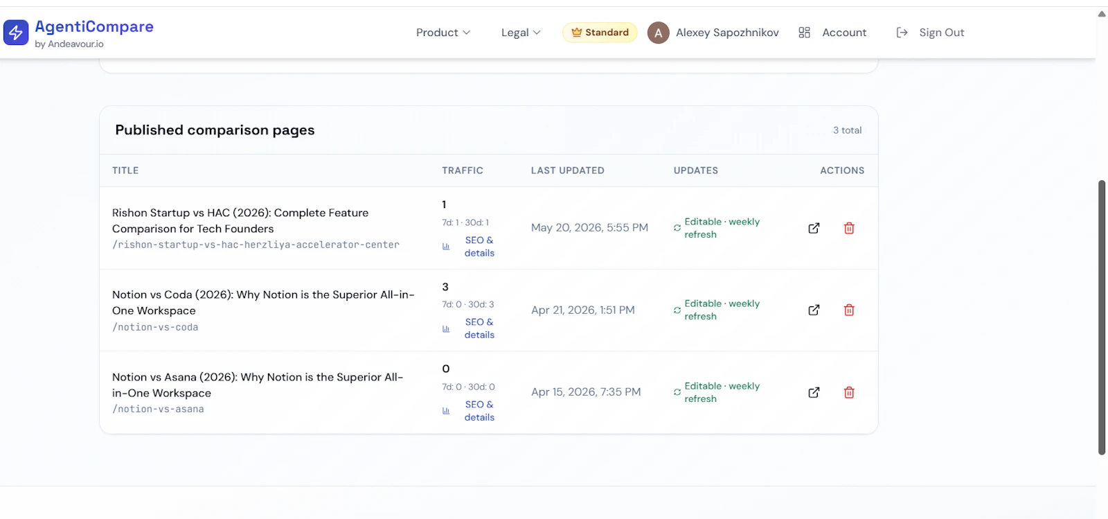 AgentiCompare screenshot 3
