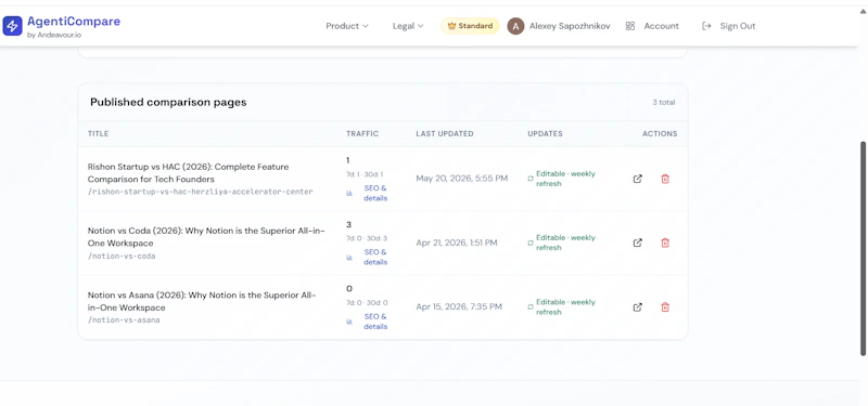 AgentiCompare screenshot 3