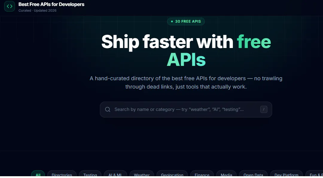 Ship Faster with Free APIs 