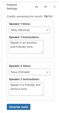 Post2Podcast Wordpress Plugin