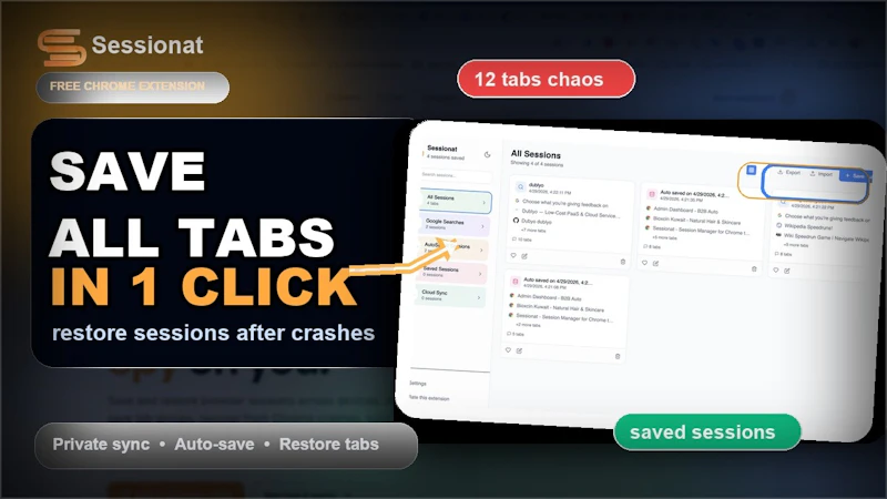 Sessionat tab session manager screenshot 1 (video preview)