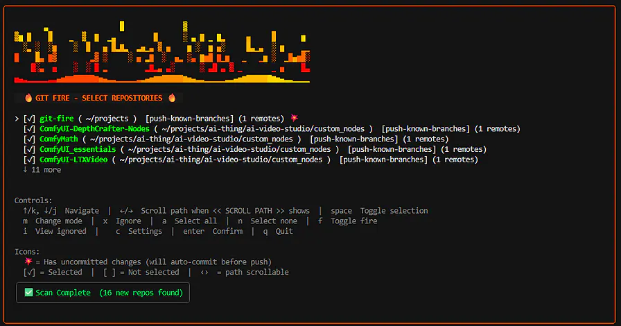 git-fire: One command to back up every Git repo you have; and more ...