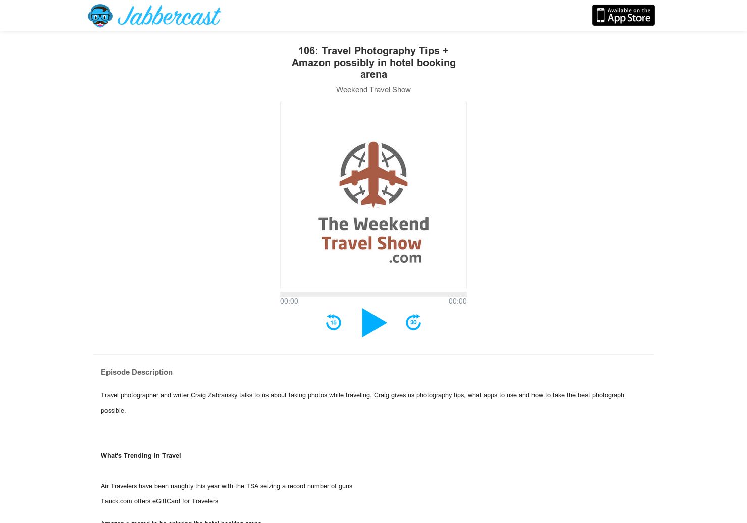 Weekend Travel Show - Travel Photography Tips + Amazon possibly in hotel booking arena gallery image