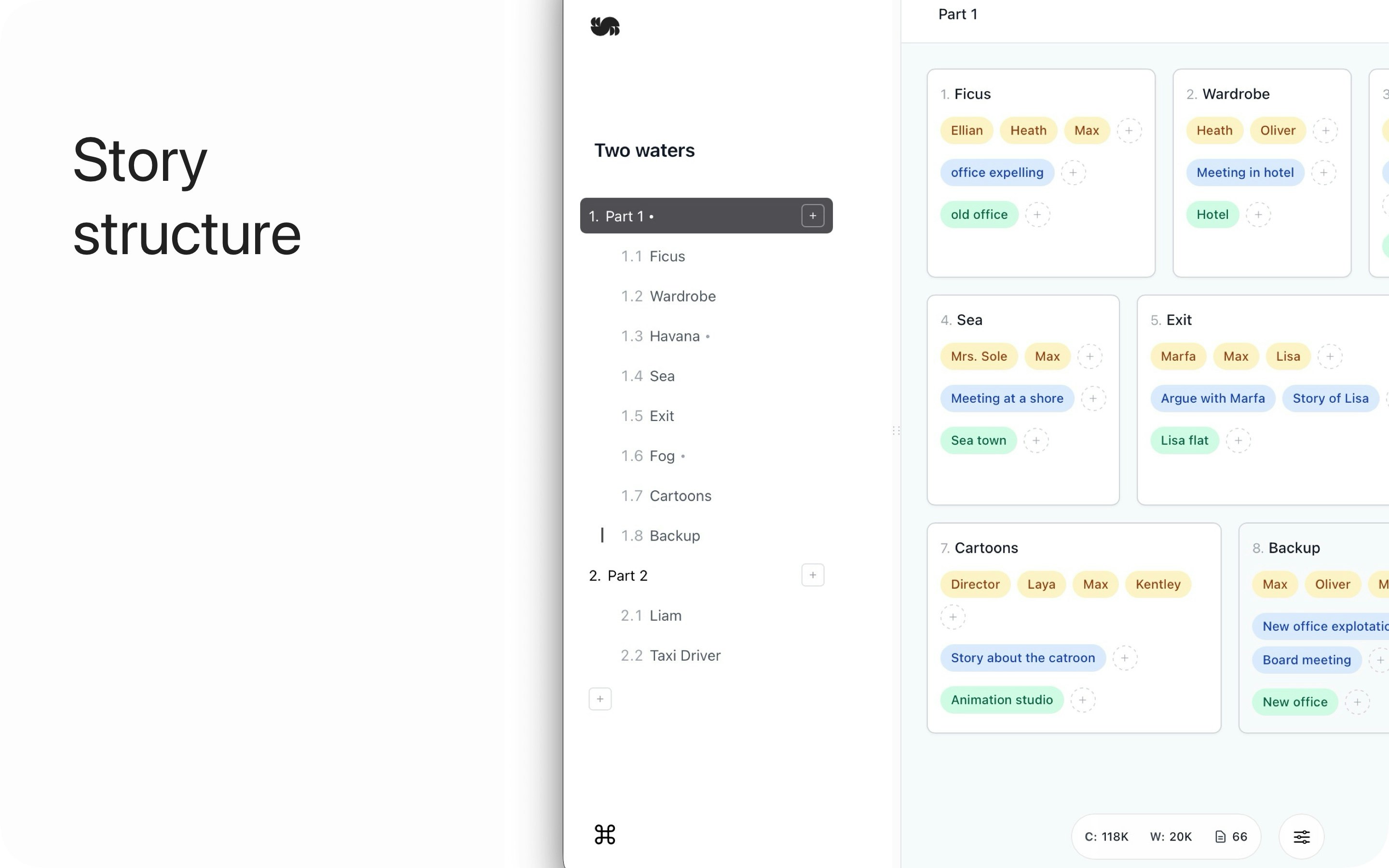 Cora Novel - Main product screenshot demonstrating key features and user interface