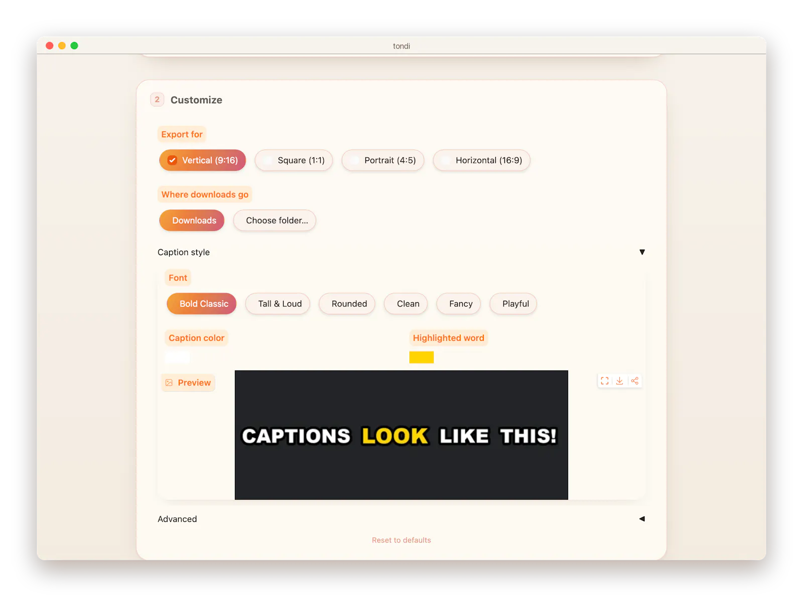 tondi screenshot 2